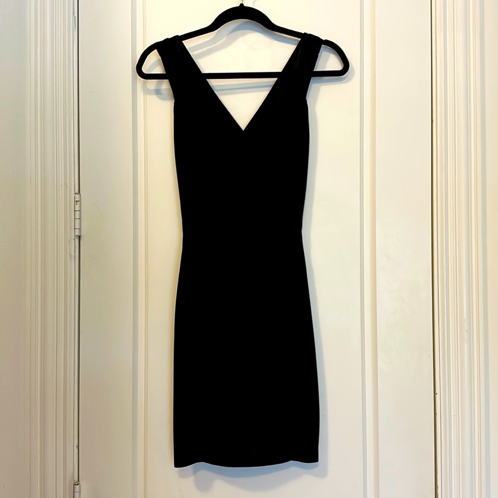 Black crepe little black dress size 4.